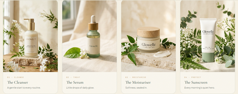 Skincare products for a beginner skincare routine